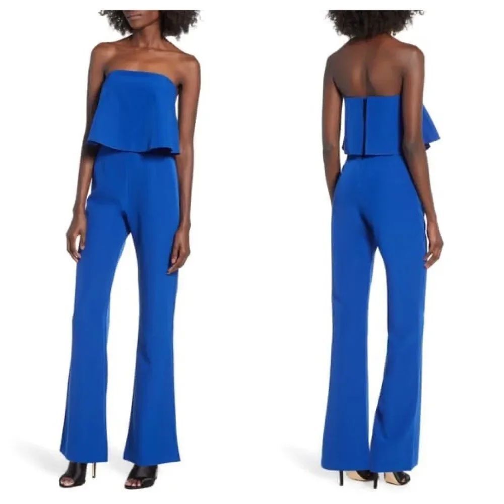 Socialite Cobalt Blue Pop Over Jumpsuit SzSm